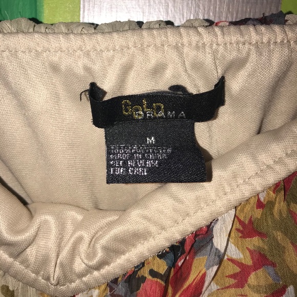 Gold Drama Floral Strapless Mini Dress - Picture 3 of 3